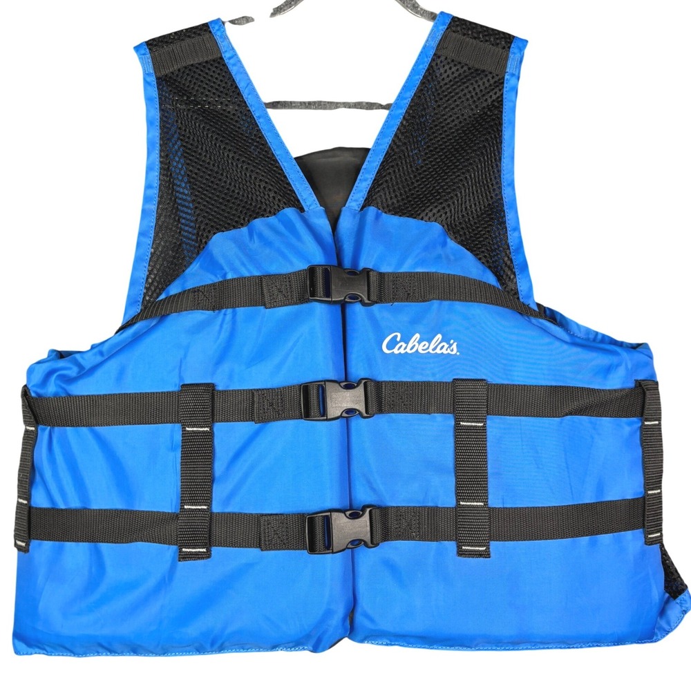 Cabelas Adult SM Blue Life Vest Type III PFD Boating Fishing Safety Jacket